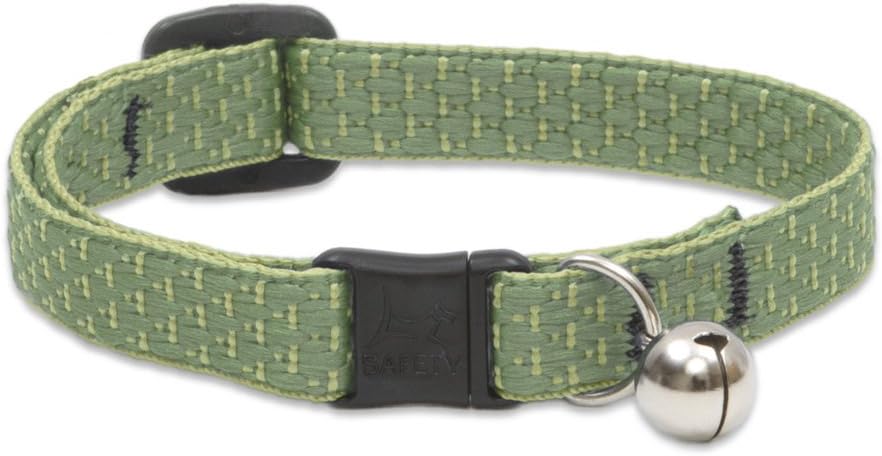 LupinePet Eco Sicherheits-Katzenhalsband mit Glöckchen – Moos (20–30 cm)
