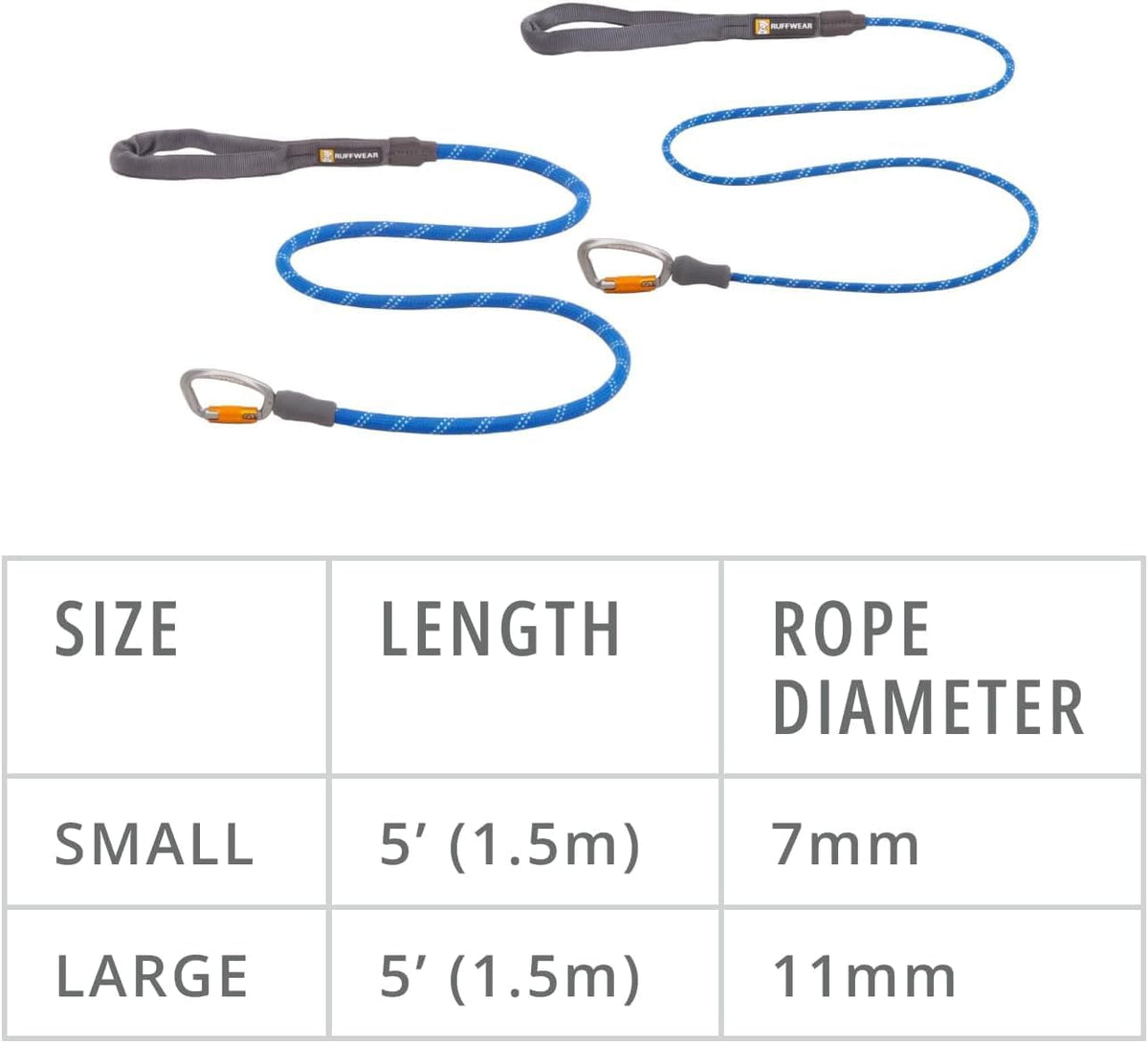 Ruffwear Knot-a-Leash Reflective Rope Dog Leash, Blue Pool, Large