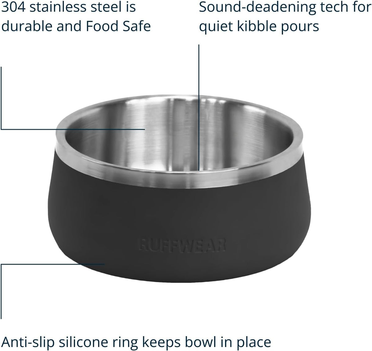 Ruffwear Basecamp Stainless Steel Dog Bowl - Basalt Gray