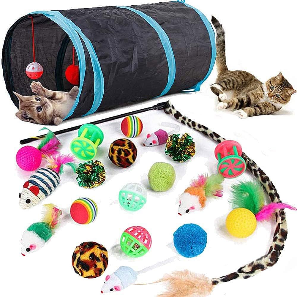 Speedy Panther faltbares Katzentunnel-Spielset – 21 Teile