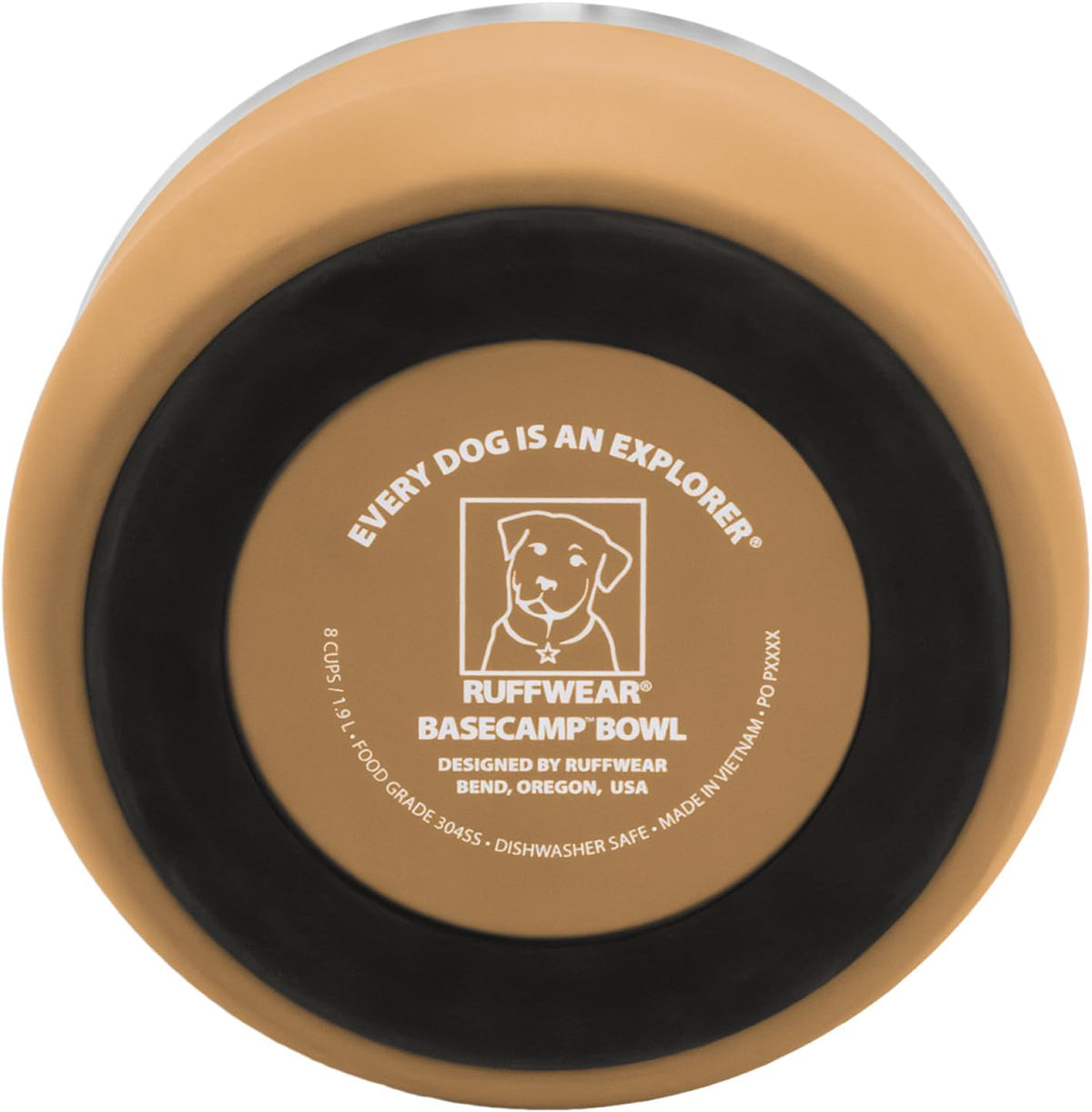 Ruffwear Basecamp Stainless Steel Dog Bowl - Cattail Tan